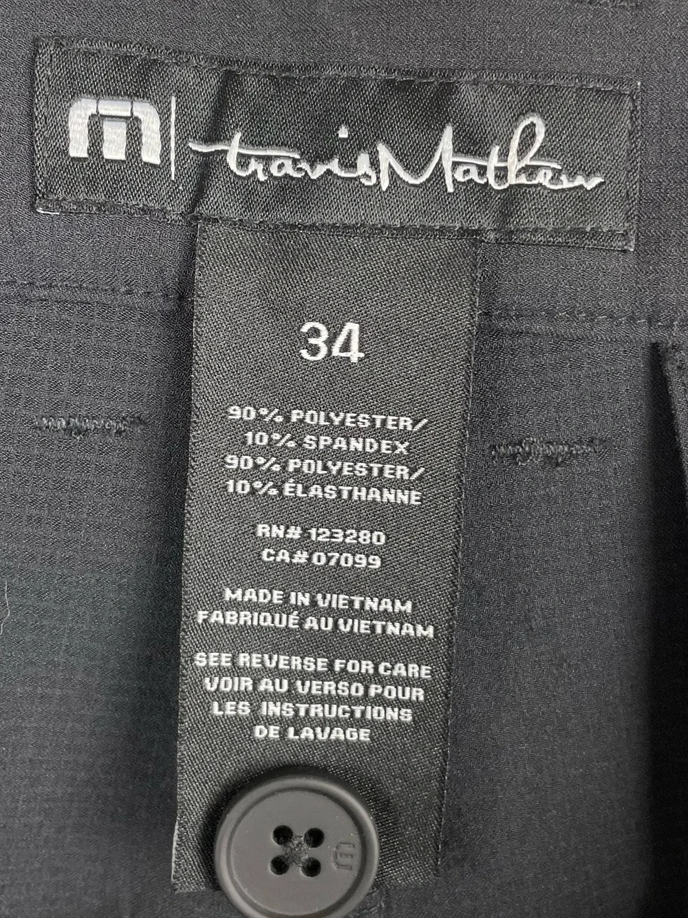 Travis Mathew Men's Out Early Pant Black Size 34 Performance Casual Golf 1MY796